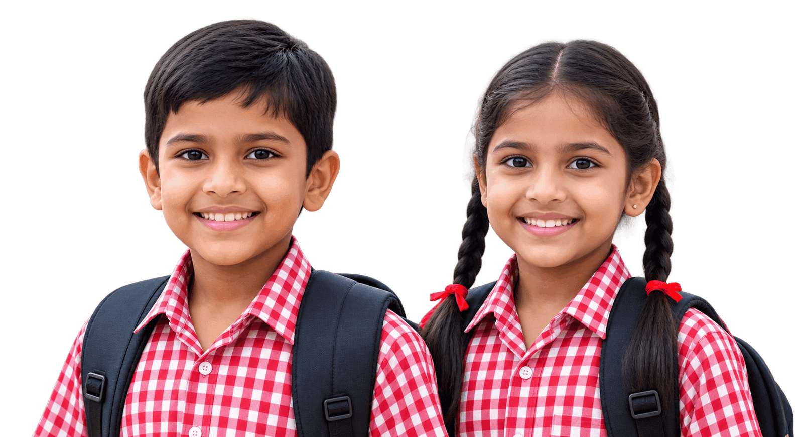 Two students of St. Thomas School in uniform