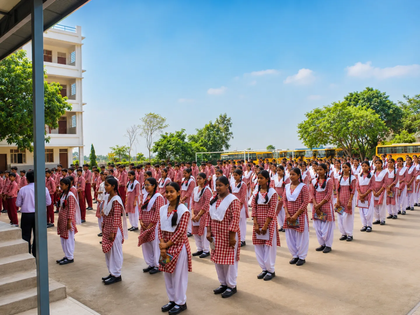 The new school building at St. Thomas School, Hallaur