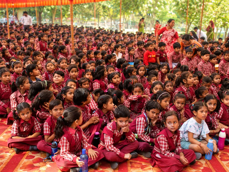 Students of St. Thomas School gathered for the morning assembly